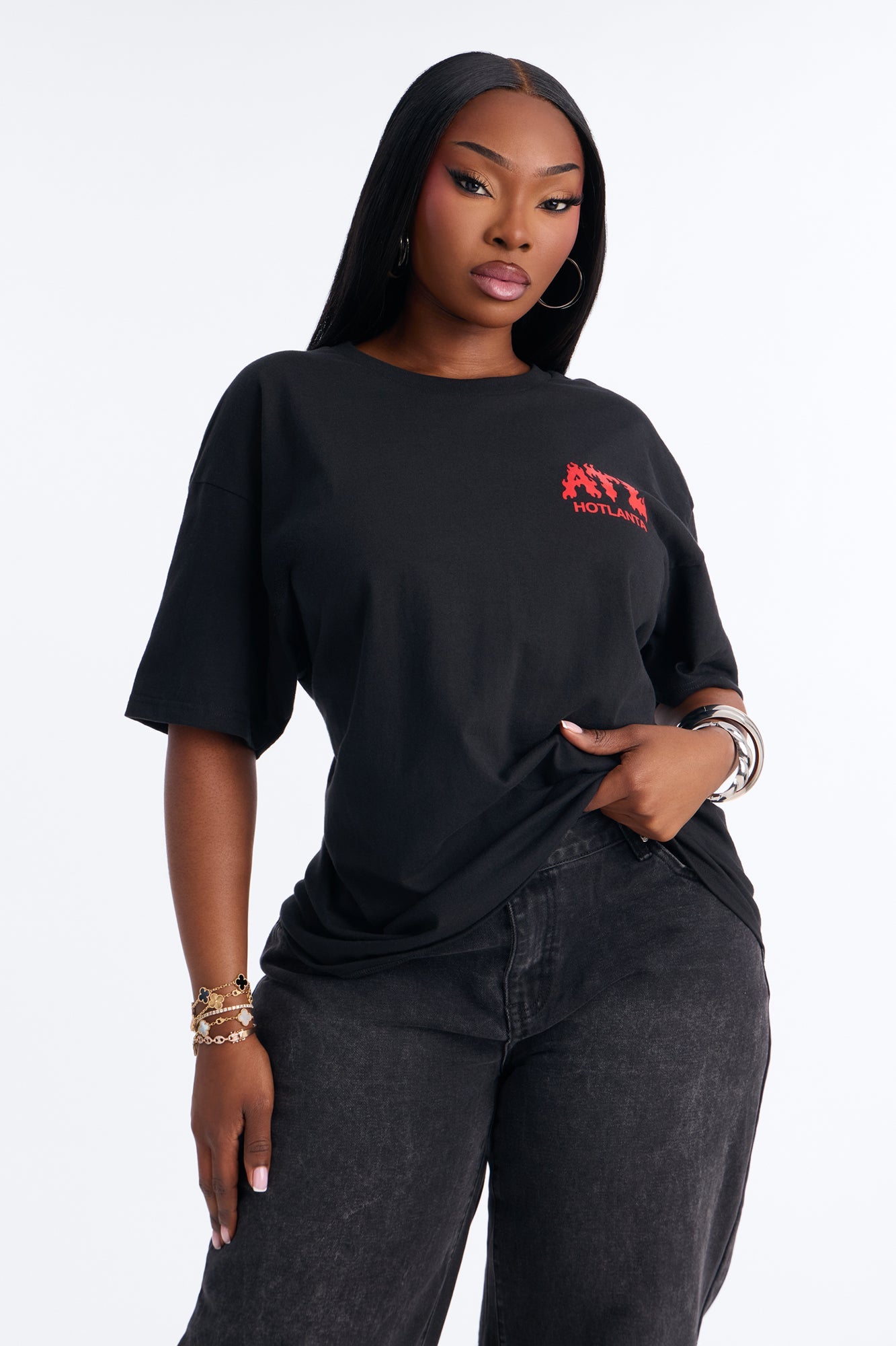 Hotlanta Front And Back Graphic Tee - Black