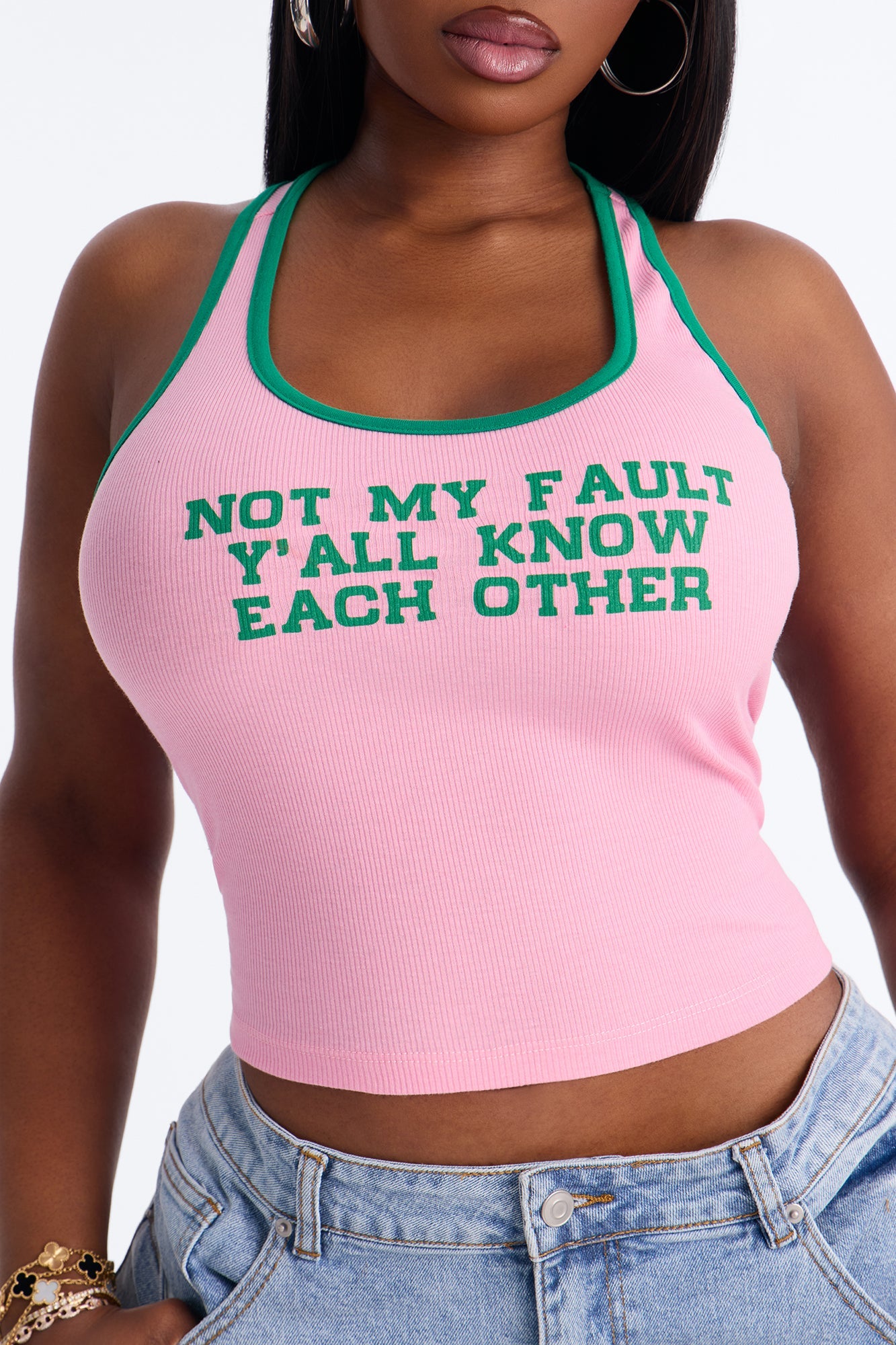 Not My Fault Y'all Know Each Other Tank Top - Pink