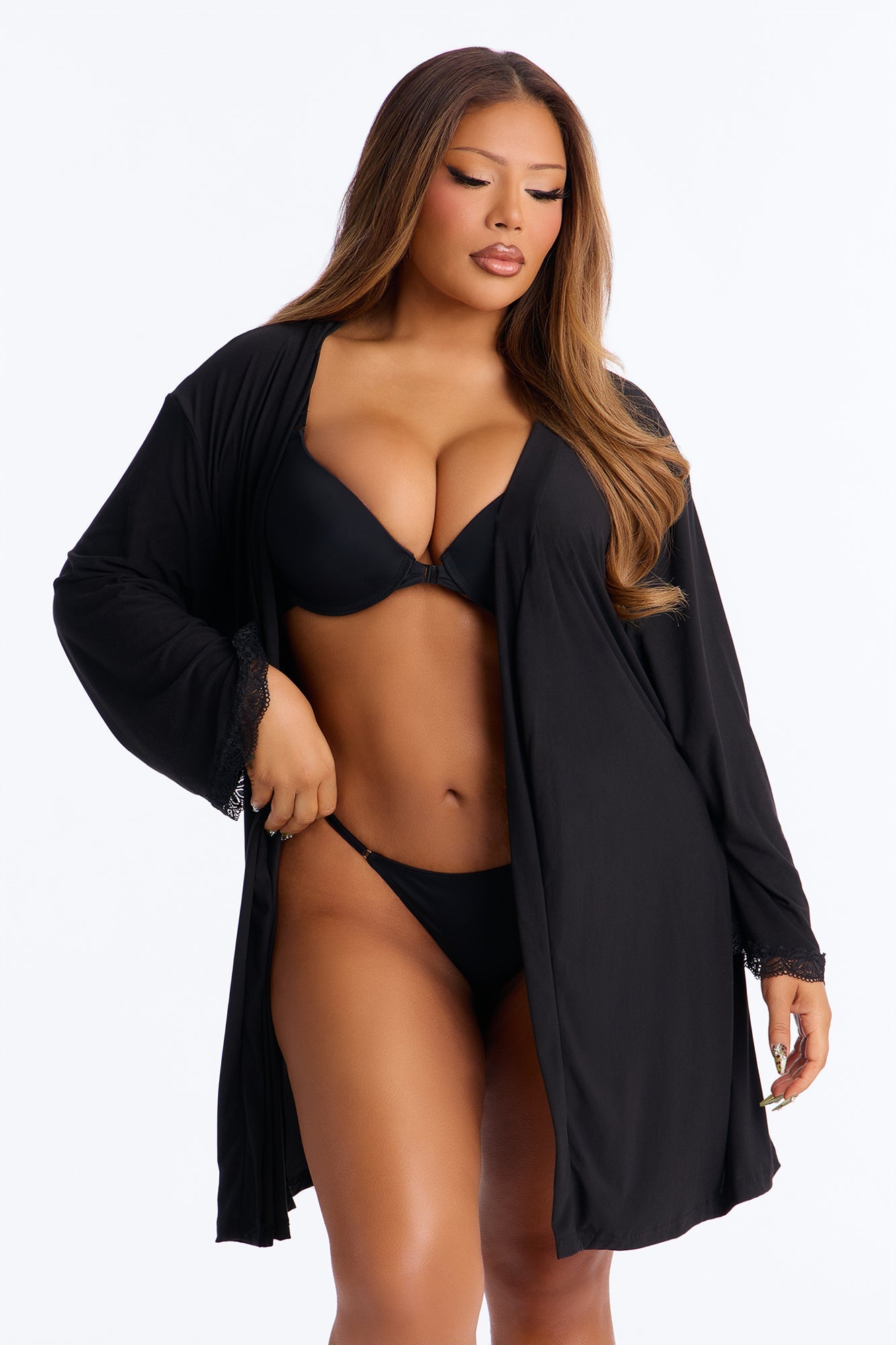 Squad Needs A Martini Robe - Black