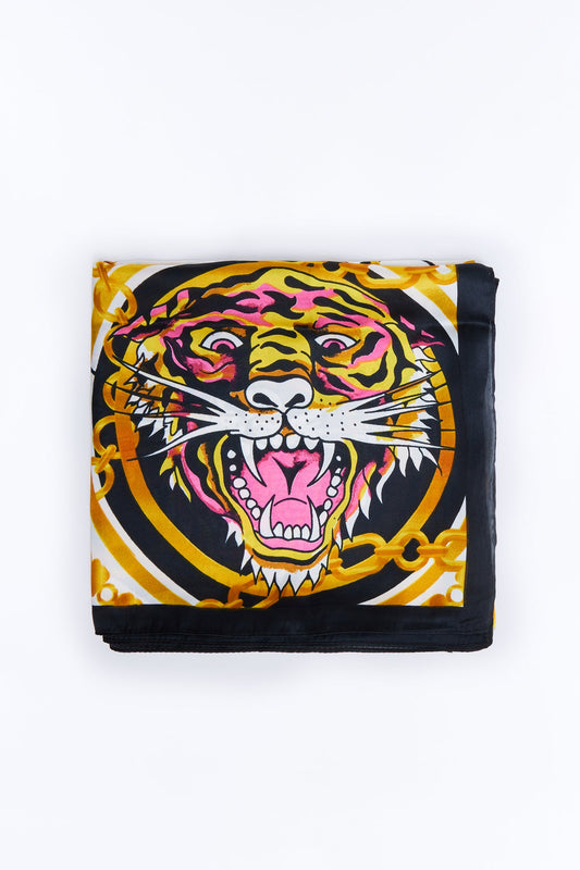 Chained Ed Hardy Head Scarf - Ivory/combo