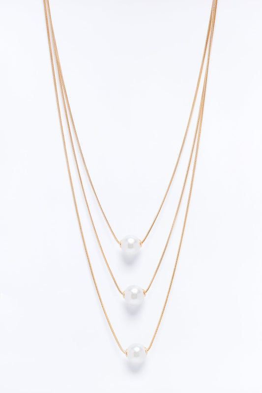 Perfect Touch Pearl Layered Necklace - Gold
