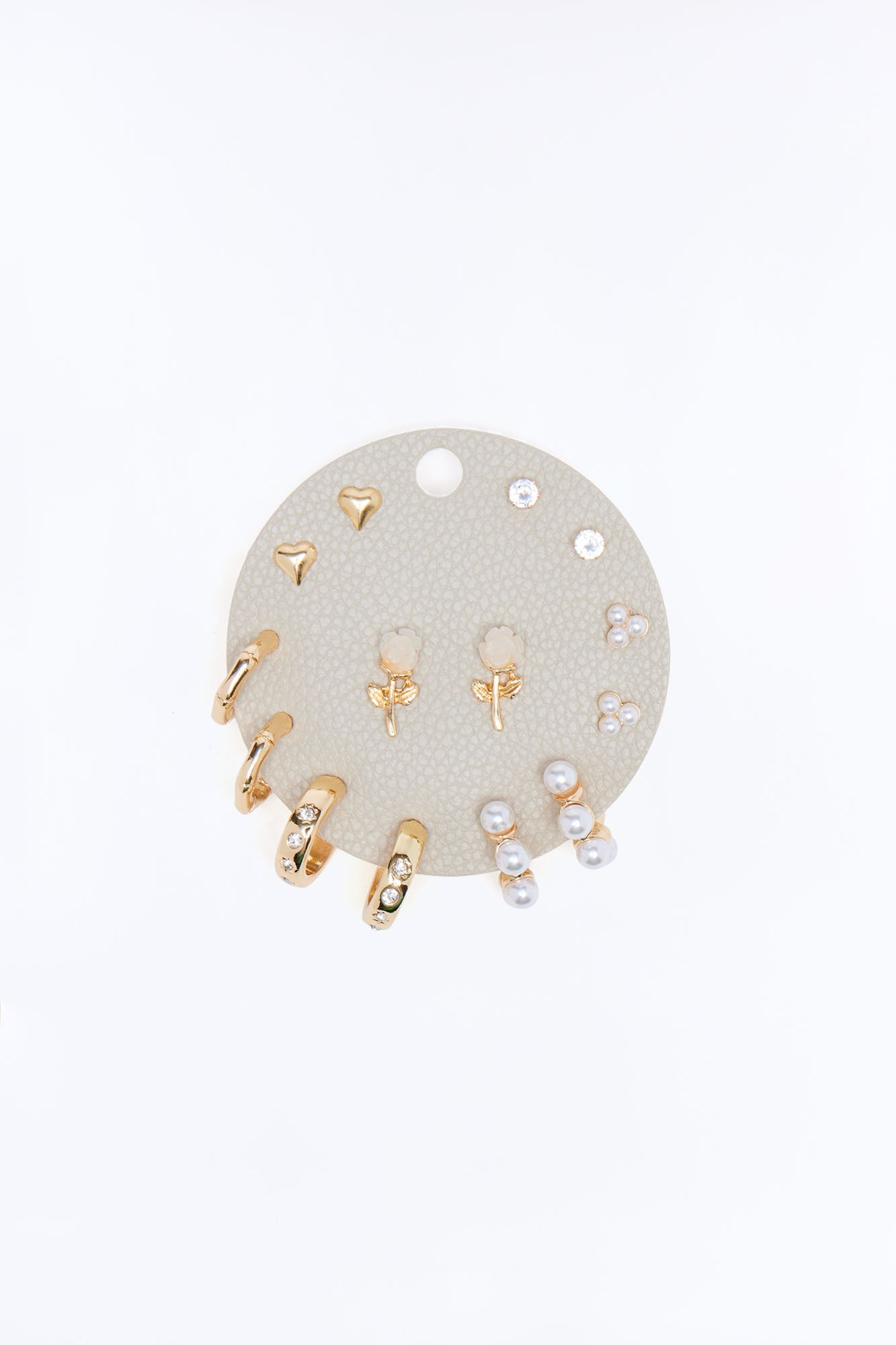 One Kind Of Love 7 Pair Multi Earring Set - Gold