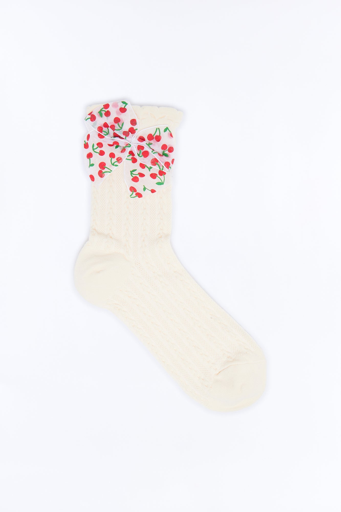 That Bow Girl Crew Socks - Ivory/combo