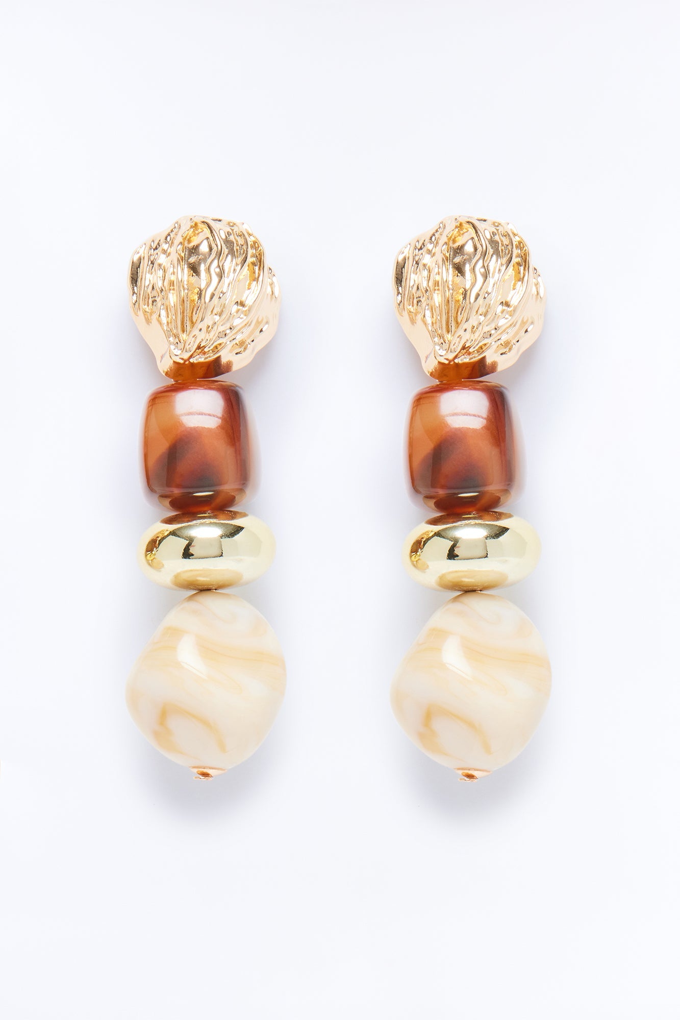 Sunspell Drop Earrings - Gold/Brown