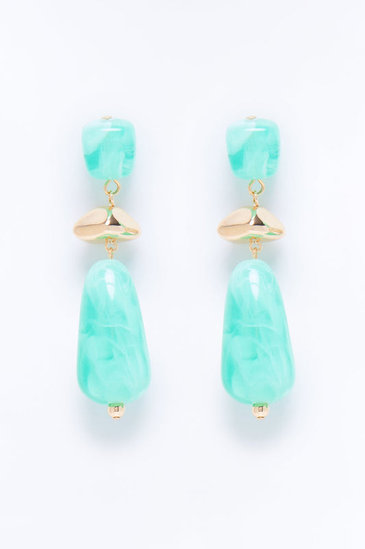 Royal Horizon Jeweled Drop Earrings - Mint