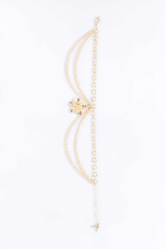 Pedal Princess Floral Anklet - Gold