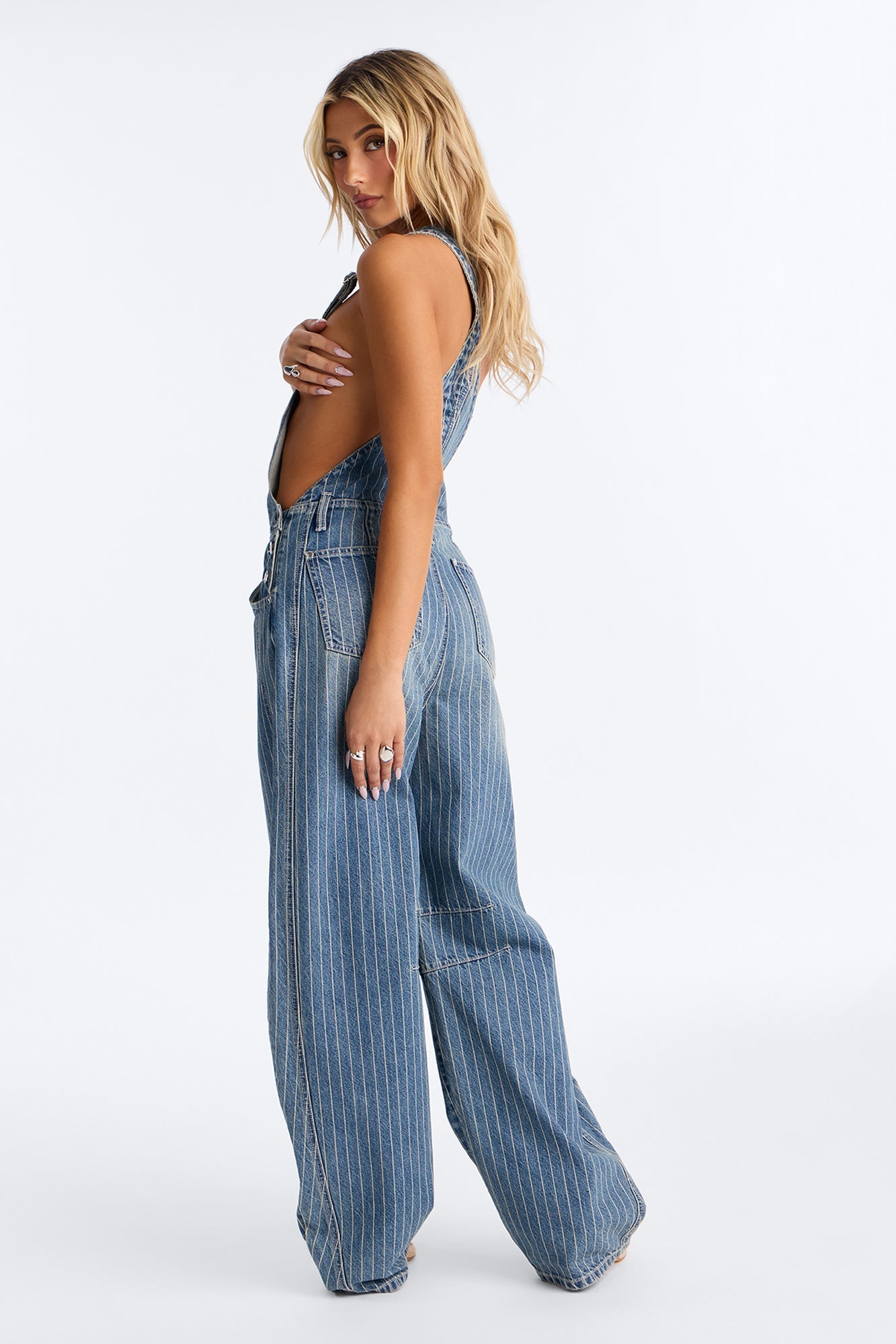 Legendary Stripe Loose Overalls - Vintage Wash