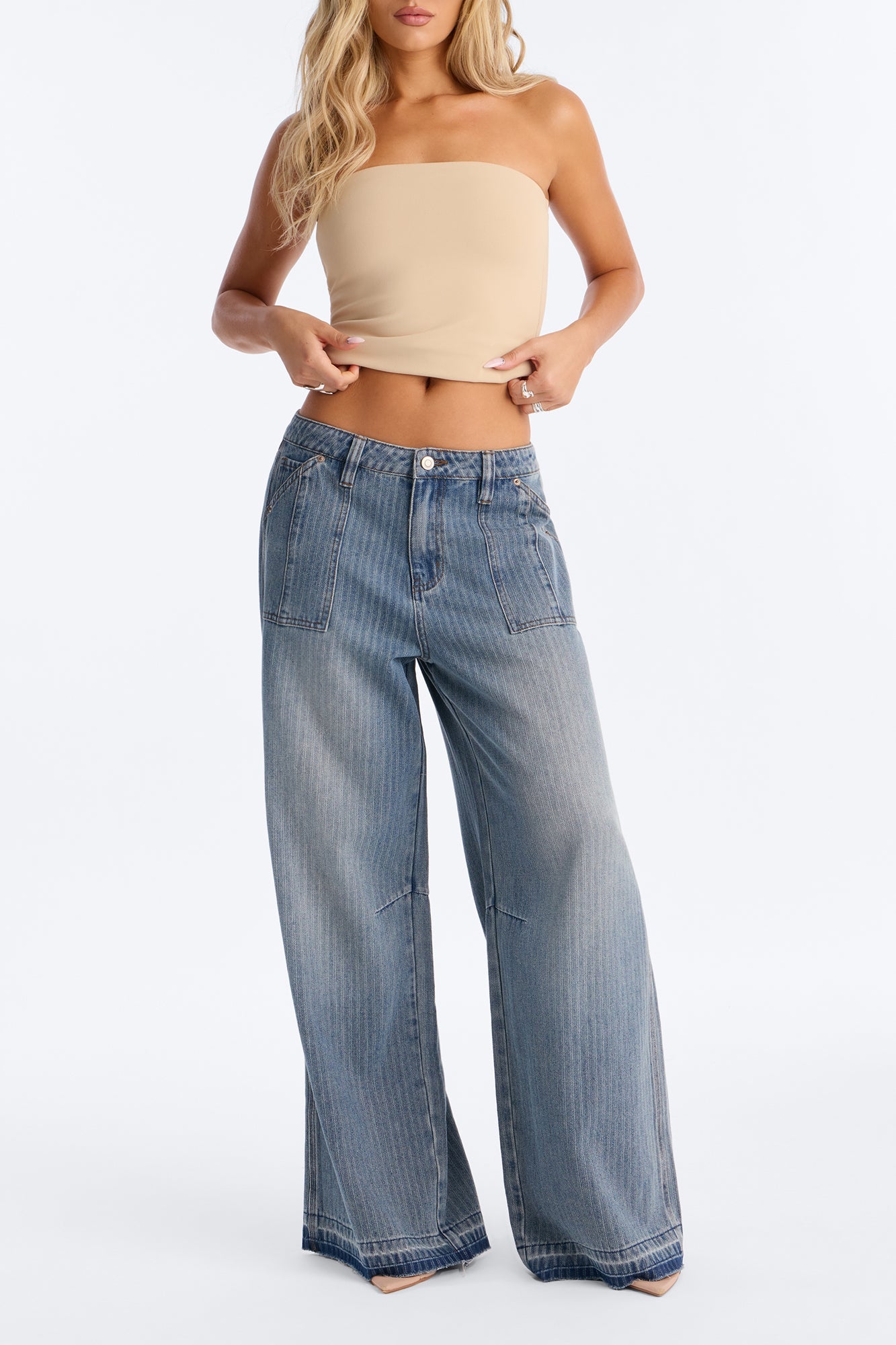Onward Utility Released Hem Baggy Jeans - Vintage Wash