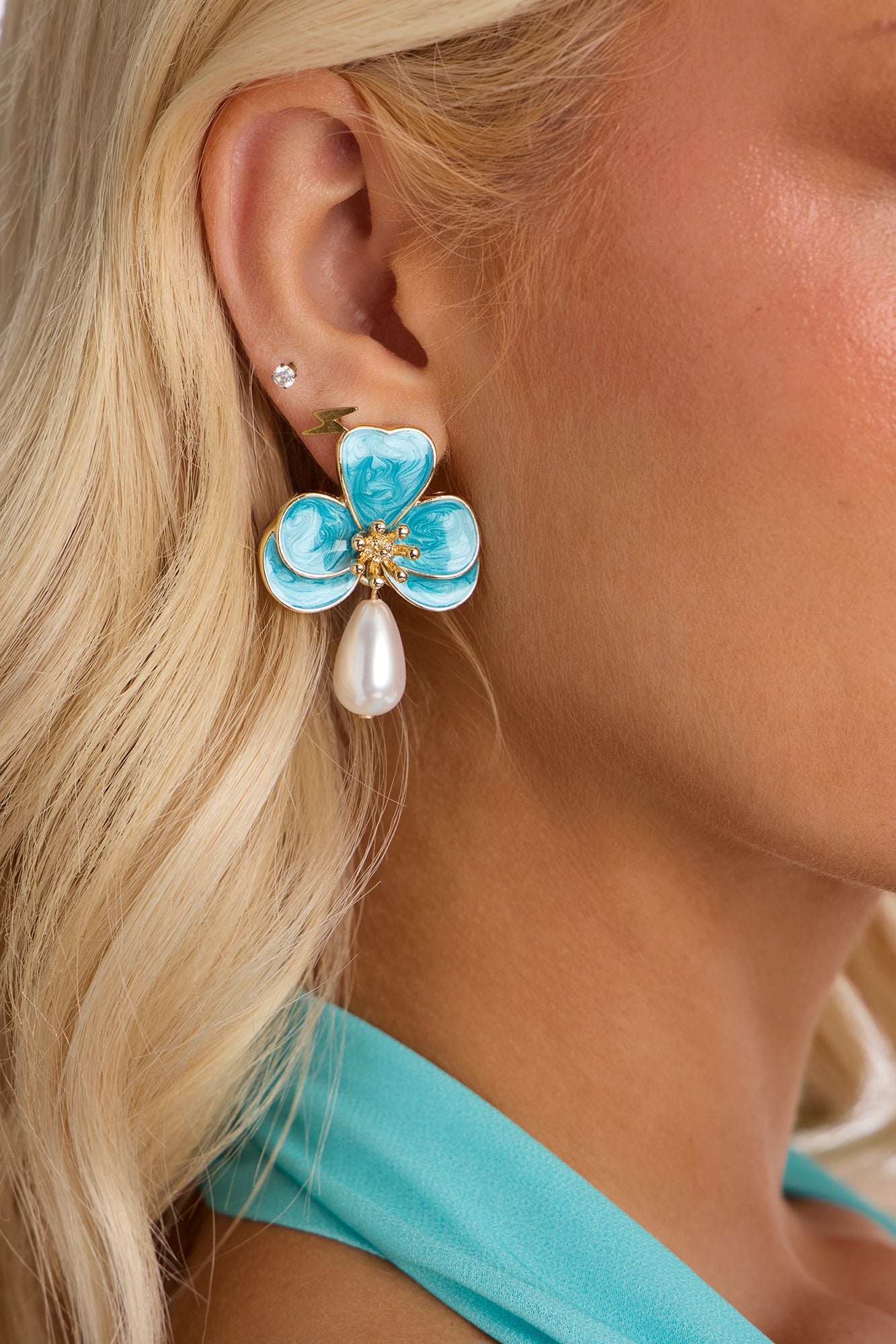 Pearlita Earrings - Blue