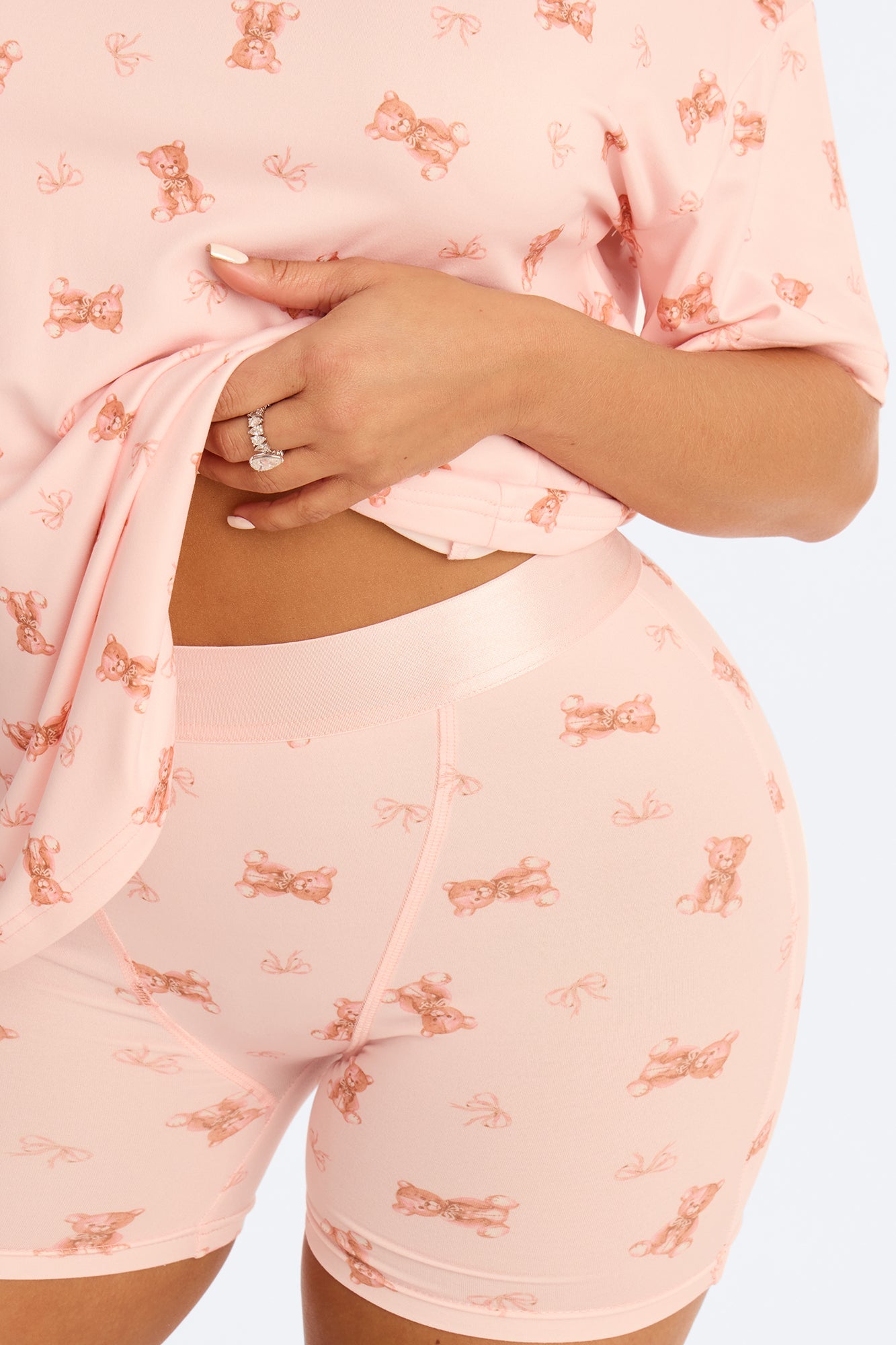 U R My Teddy Bear PJ Boxer Short Set - Pink/combo