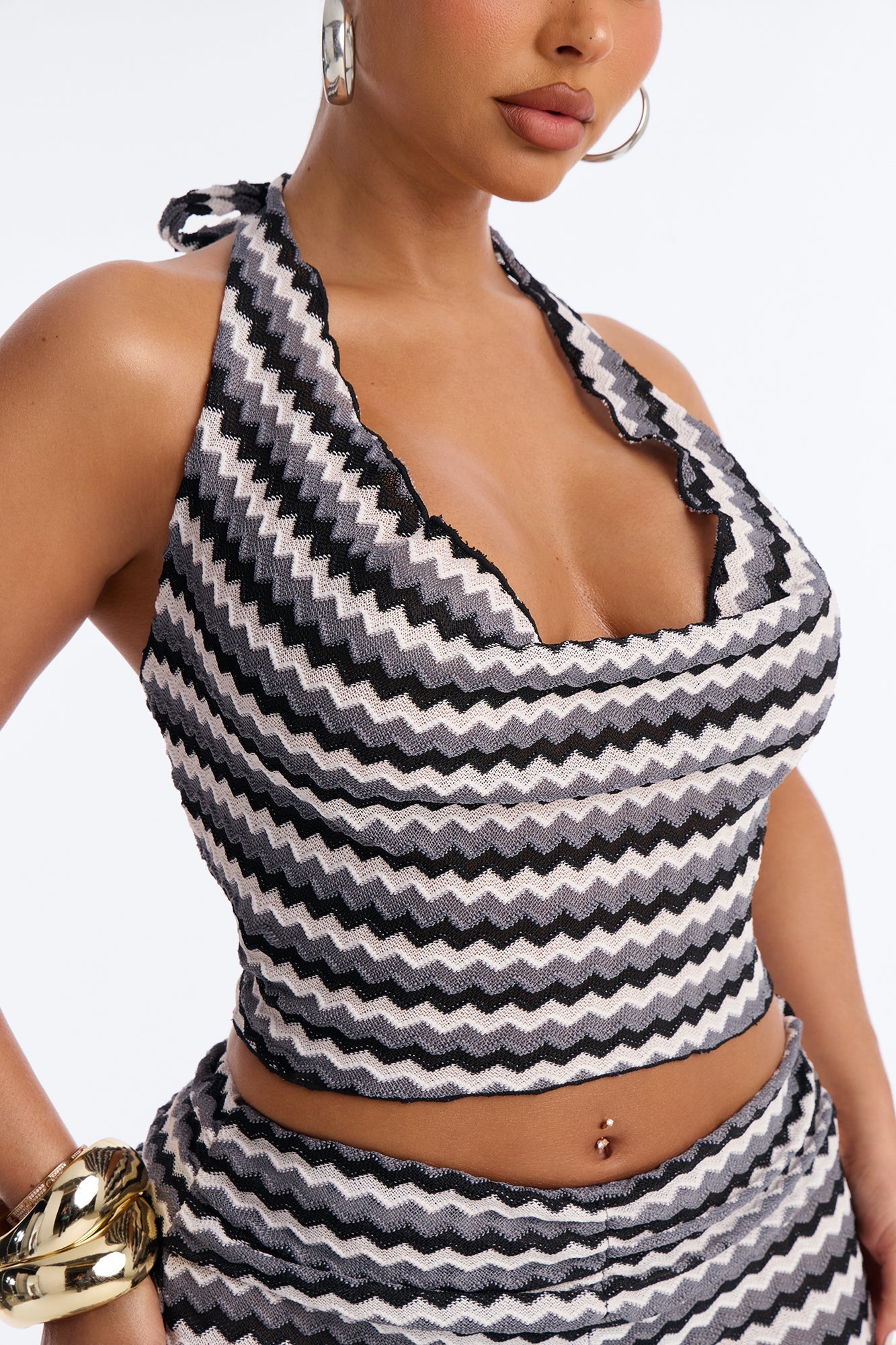 Retro Wave Crochet Rhinestone 4 Piece Bikini Pants Set - Black/combo