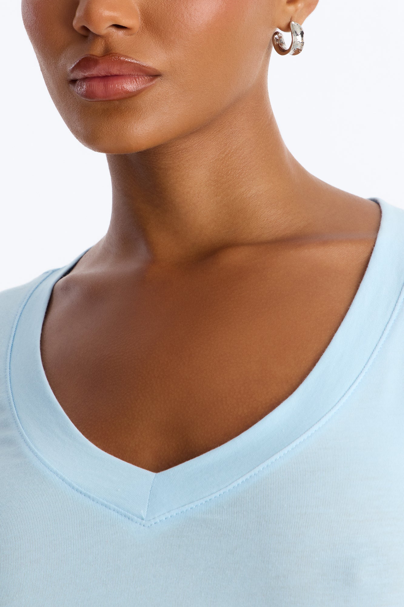 Ashley V-Neck Top - Light Blue