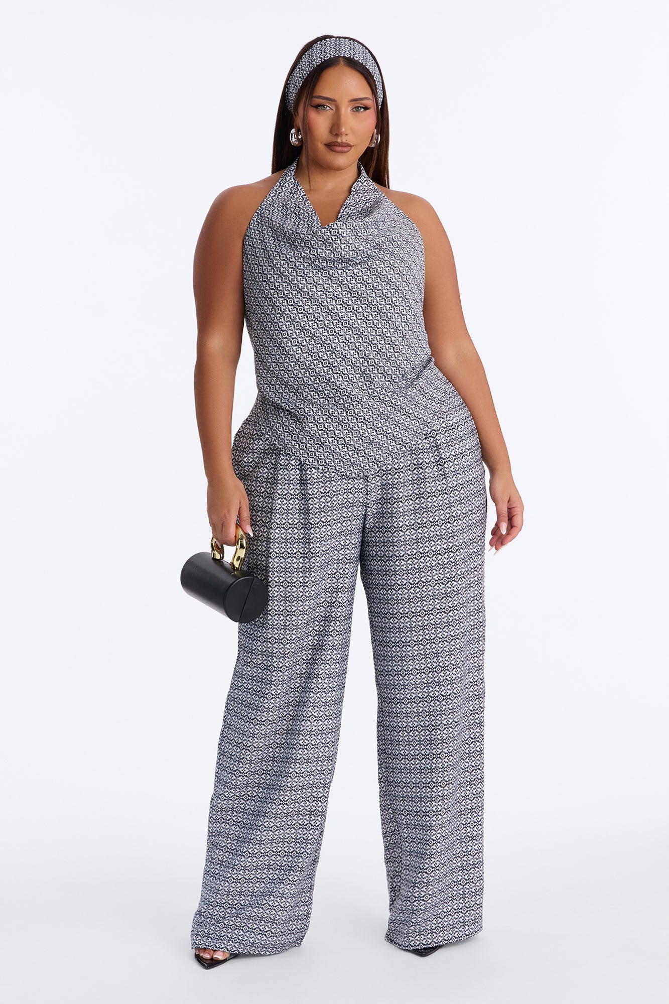 Bailey 3 Piece Halter Pant Set - Black/combo