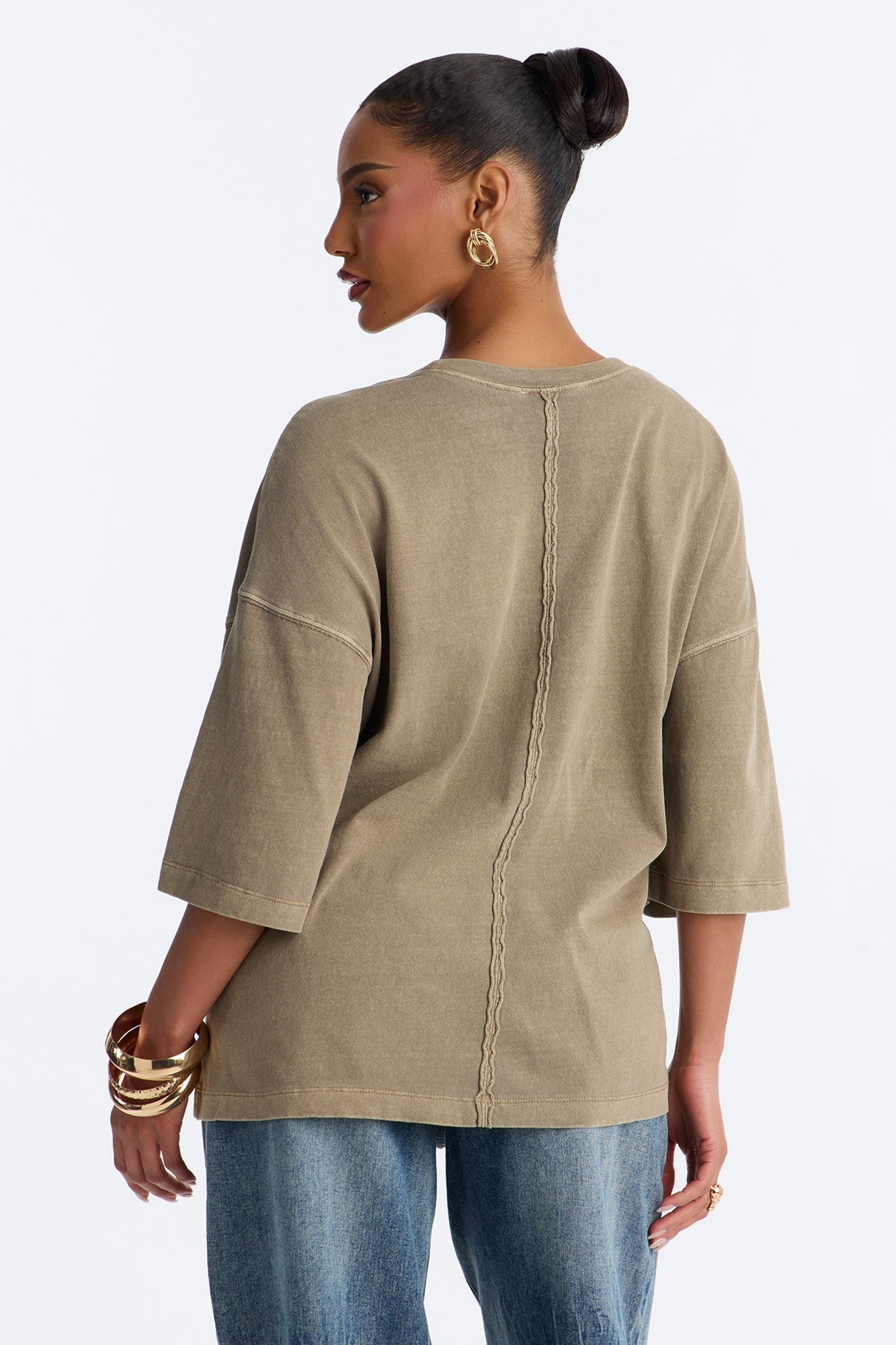 London Washed Oversized Short Sleeve T-Shirt - Mocha
