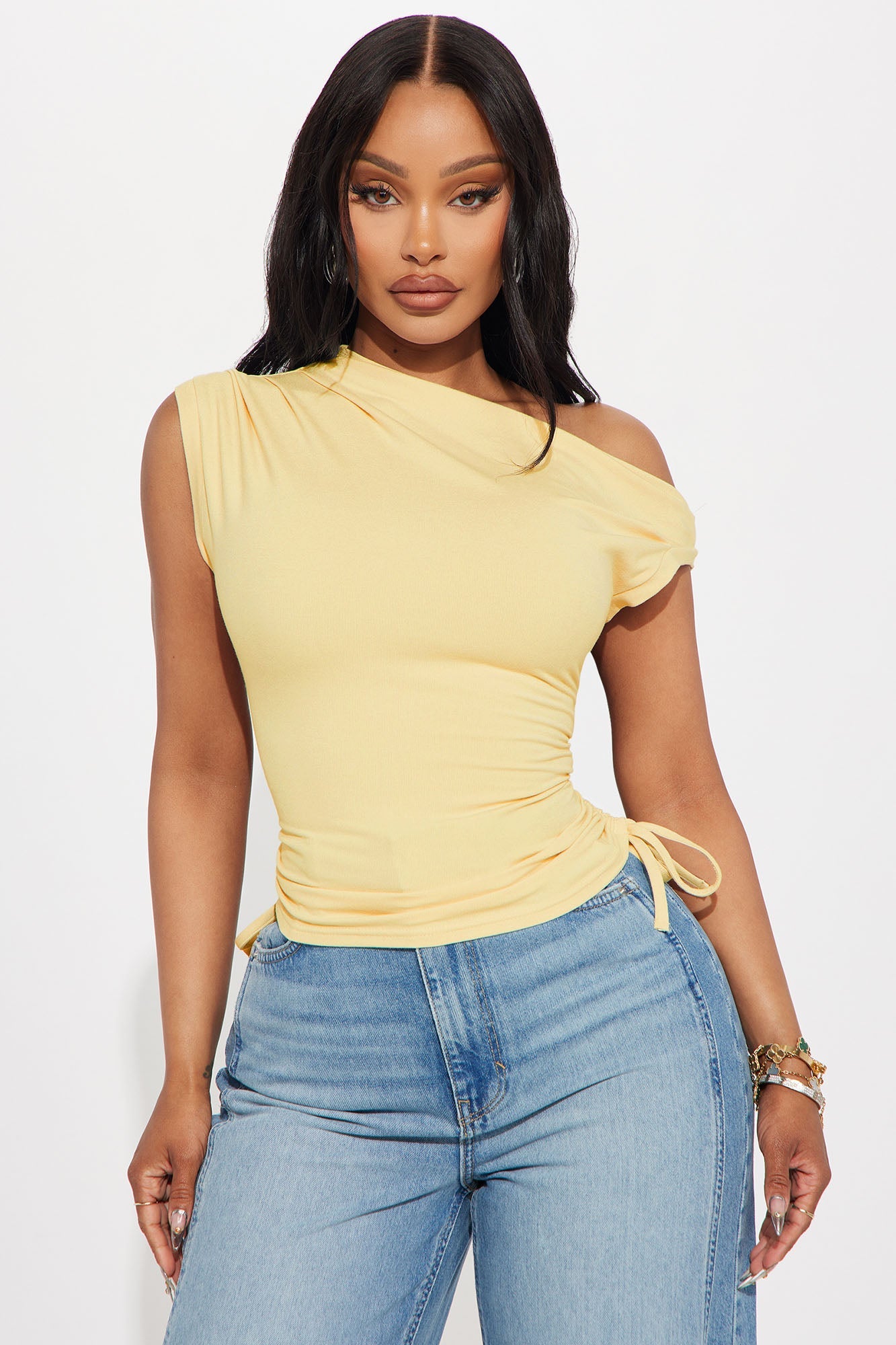 Vera One Shoulder Top - Butter Yellow