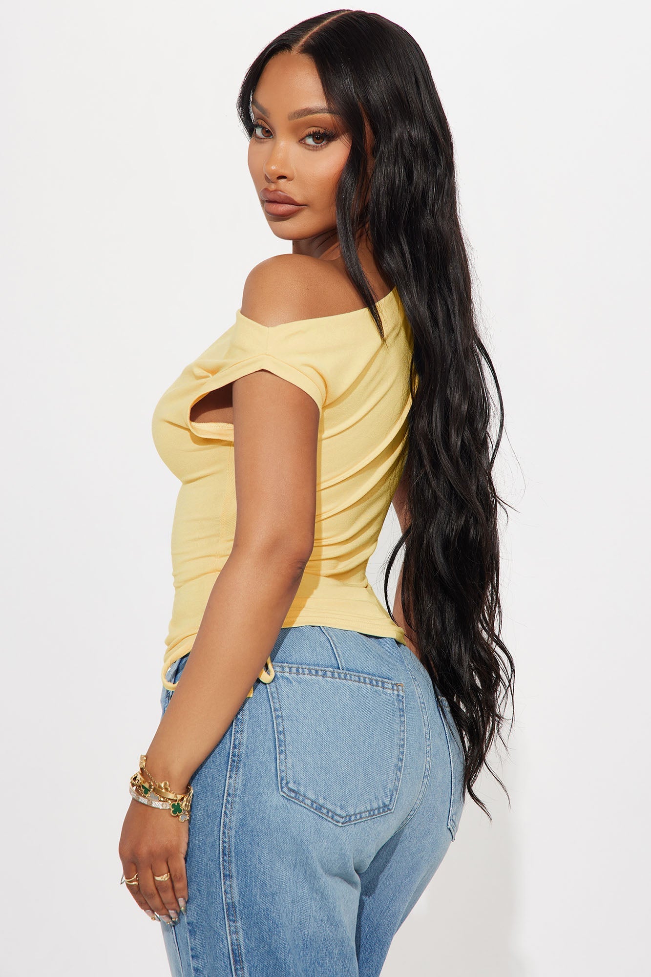 Vera One Shoulder Top - Butter Yellow