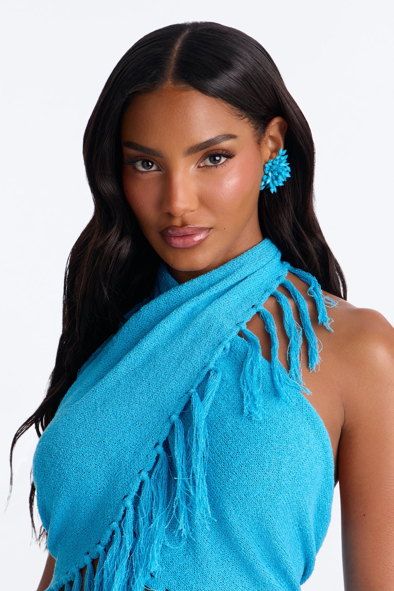Feel The Rush Beaded Drop Earrings - Turquoise