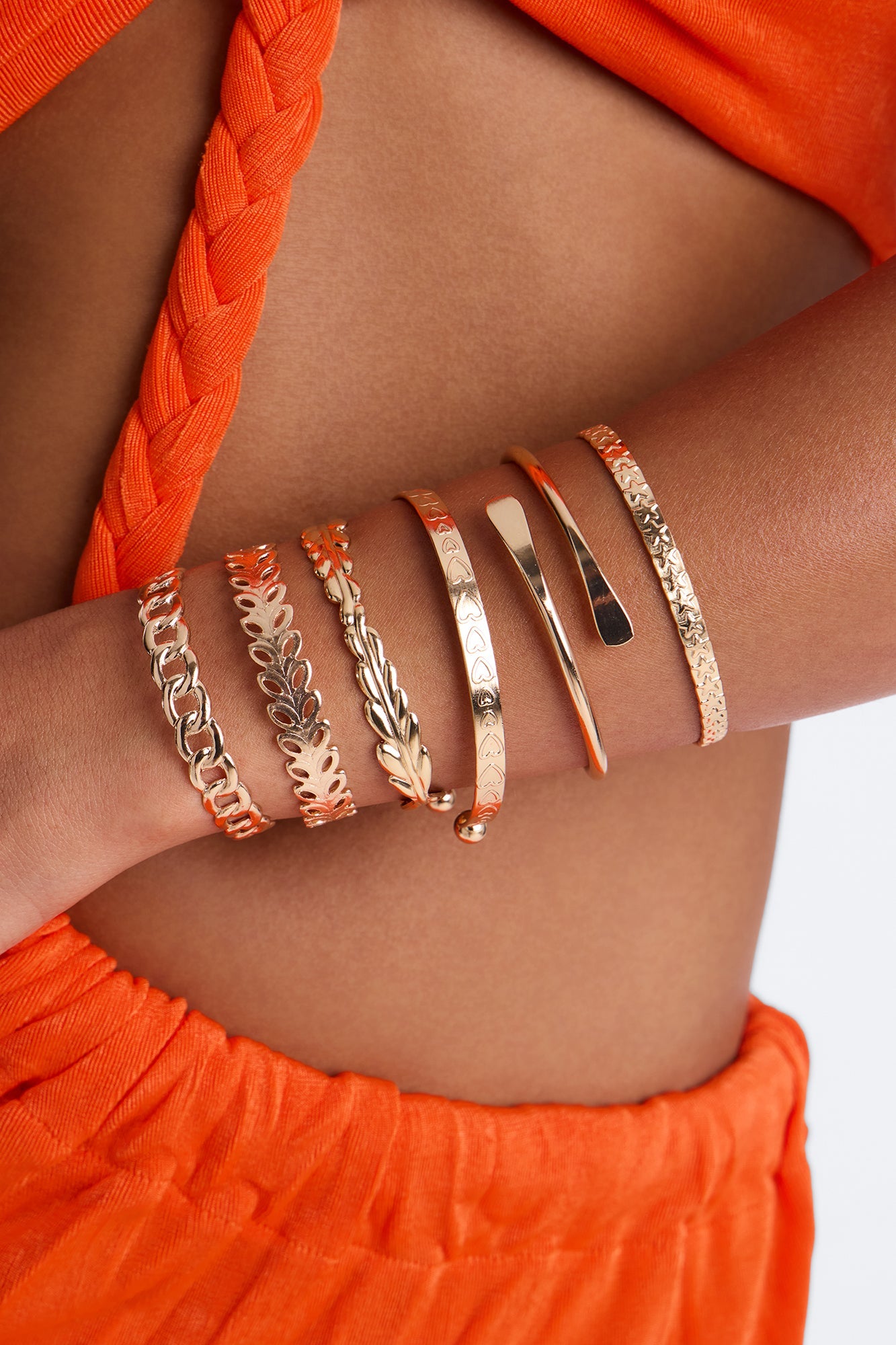 Vacation Mode 6 Piece Bangle Set - Gold