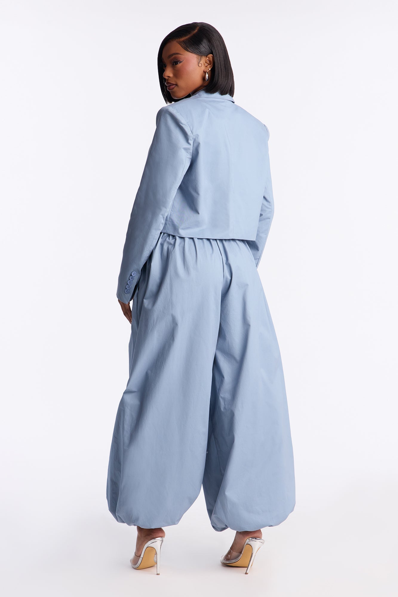 Hailey Blazer Balloon Pant Set - Blue Fashion Nova