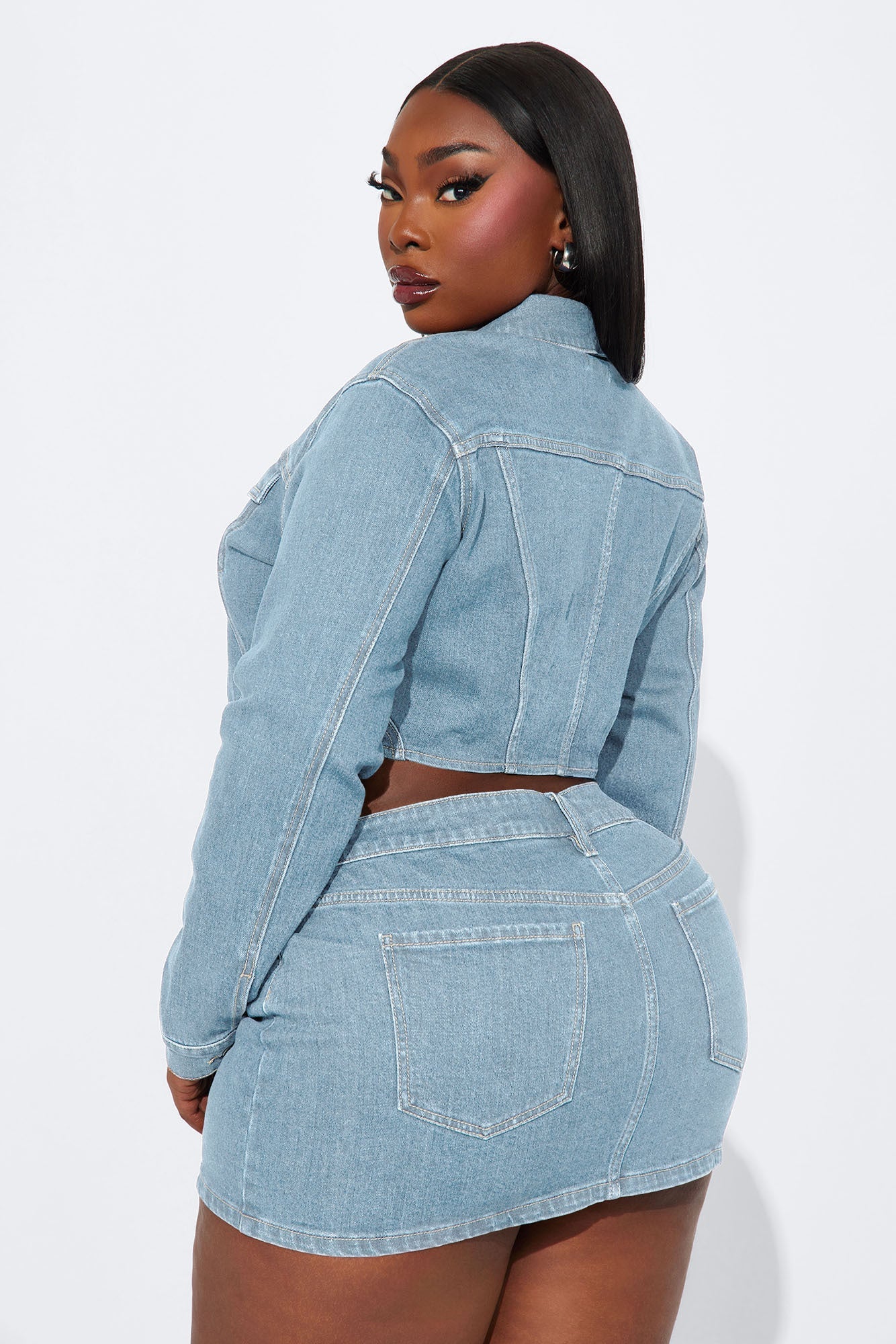 Break Free Denim Skirt Set - Light Wash