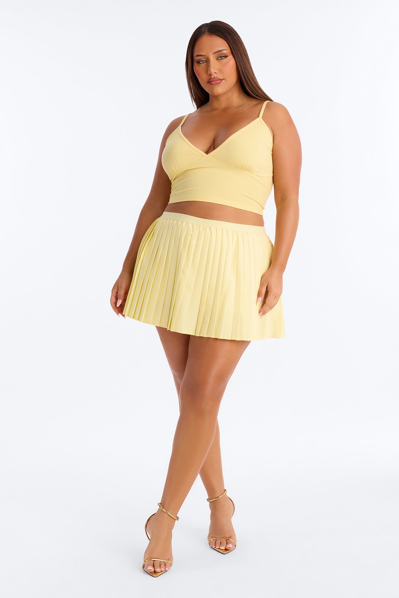 Ellie V Neck Cami Top - Butter Yellow