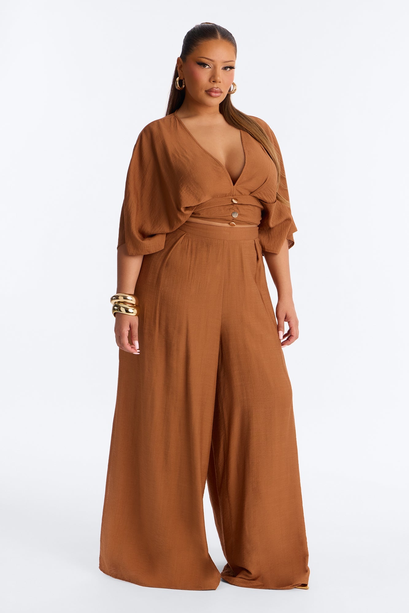 Not So Complicated Linen Pant Set - Rust