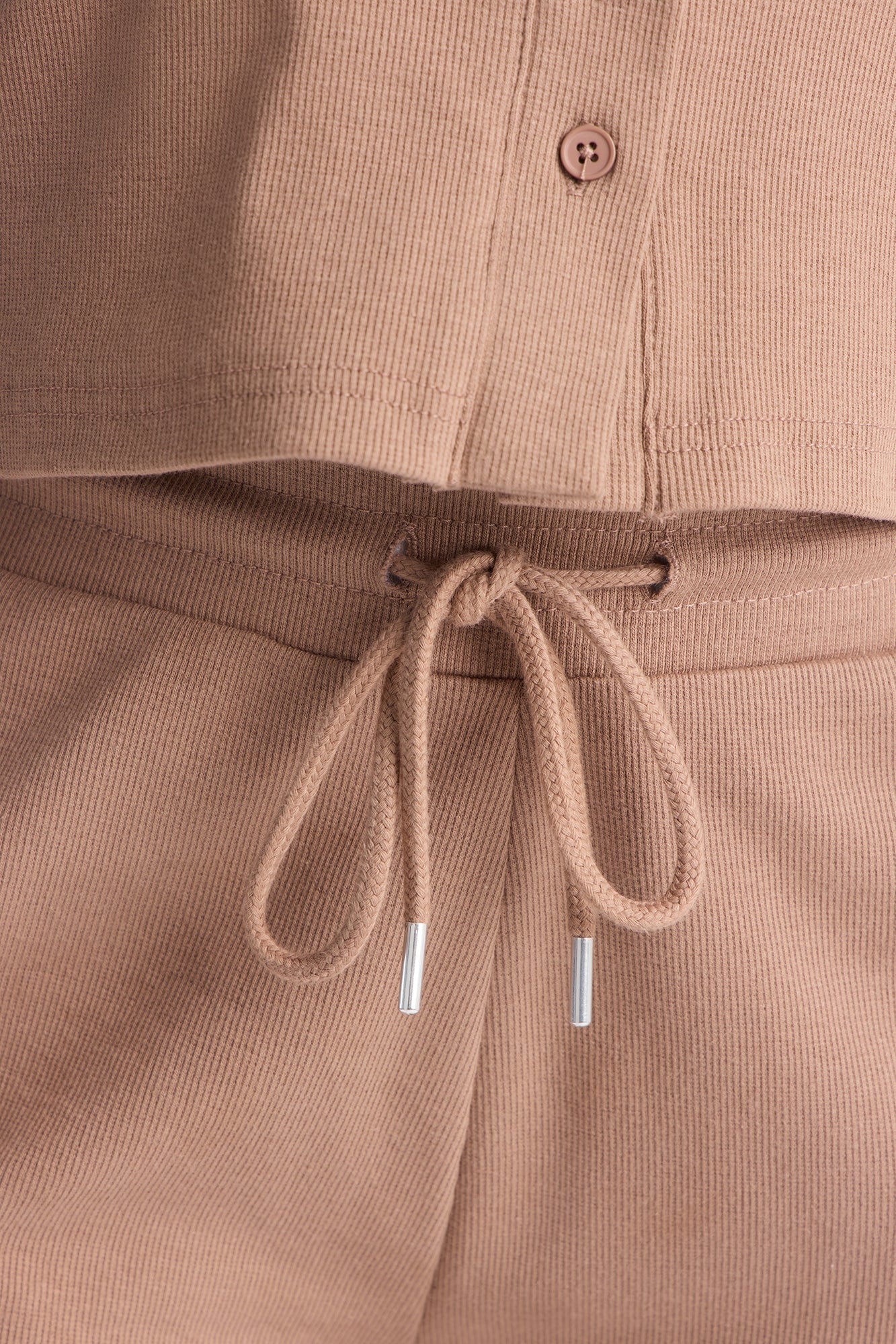 Hailey Ribbed Short Set - Mocha