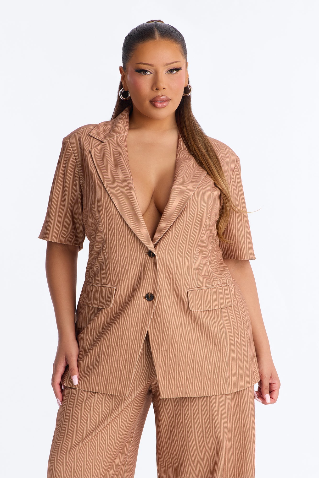 Command The Room Blazer Pant Set - Camel Fashion Nova