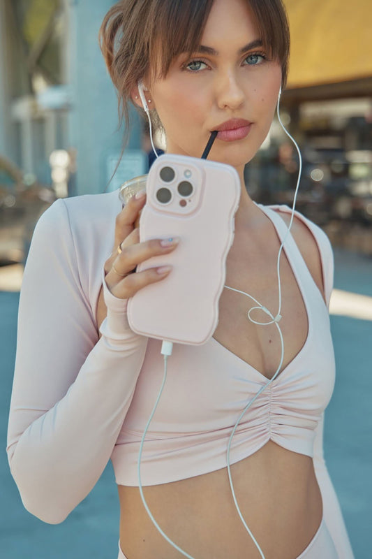 CloudForm™ Ruched Sports Bra - Blush Fashion Nova